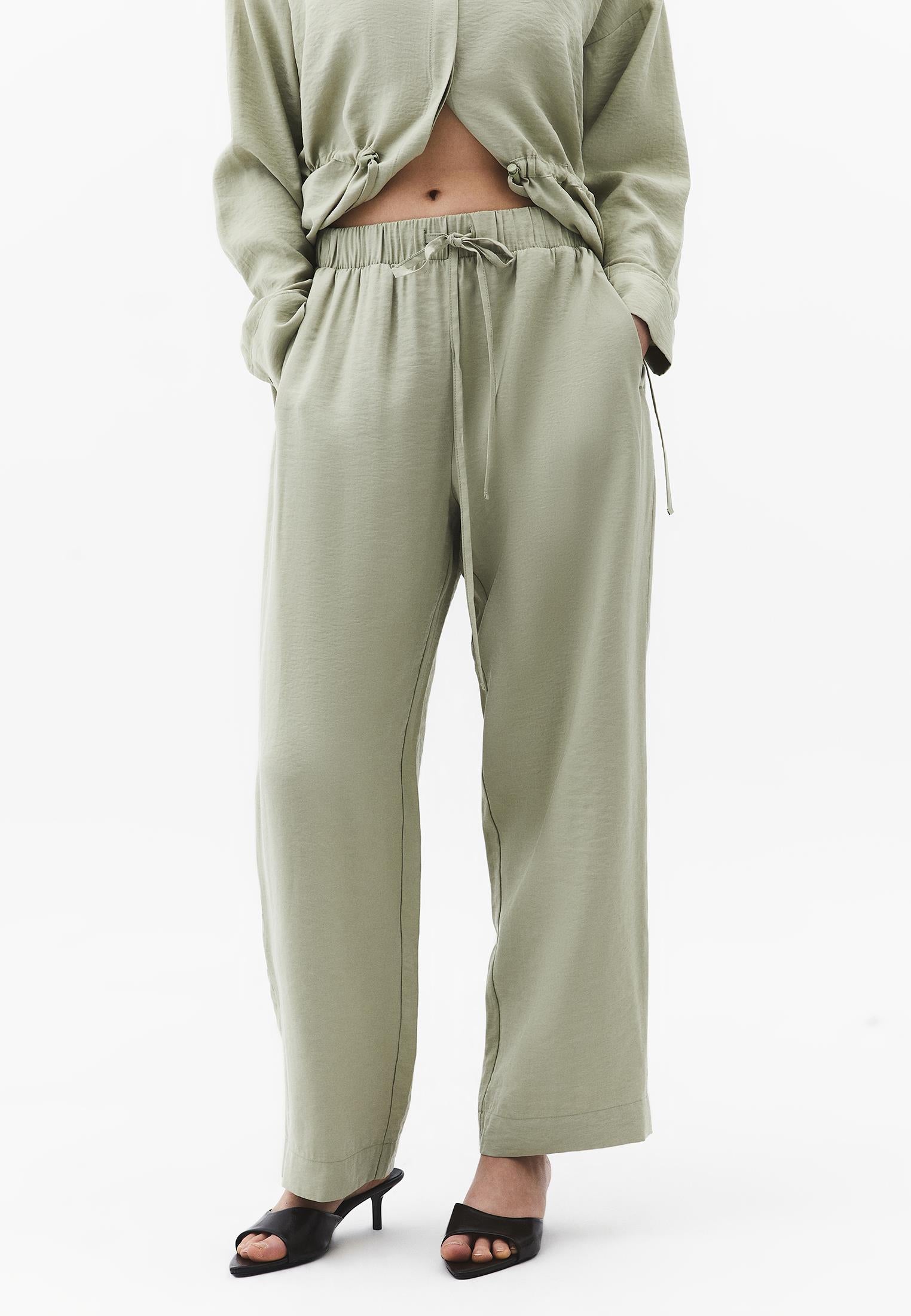 High Waist Straight Pants - TEA