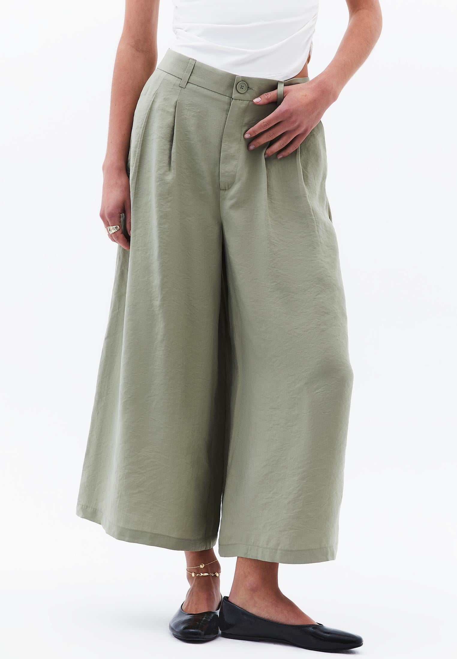 Cropped Culotte Trousers - TEA