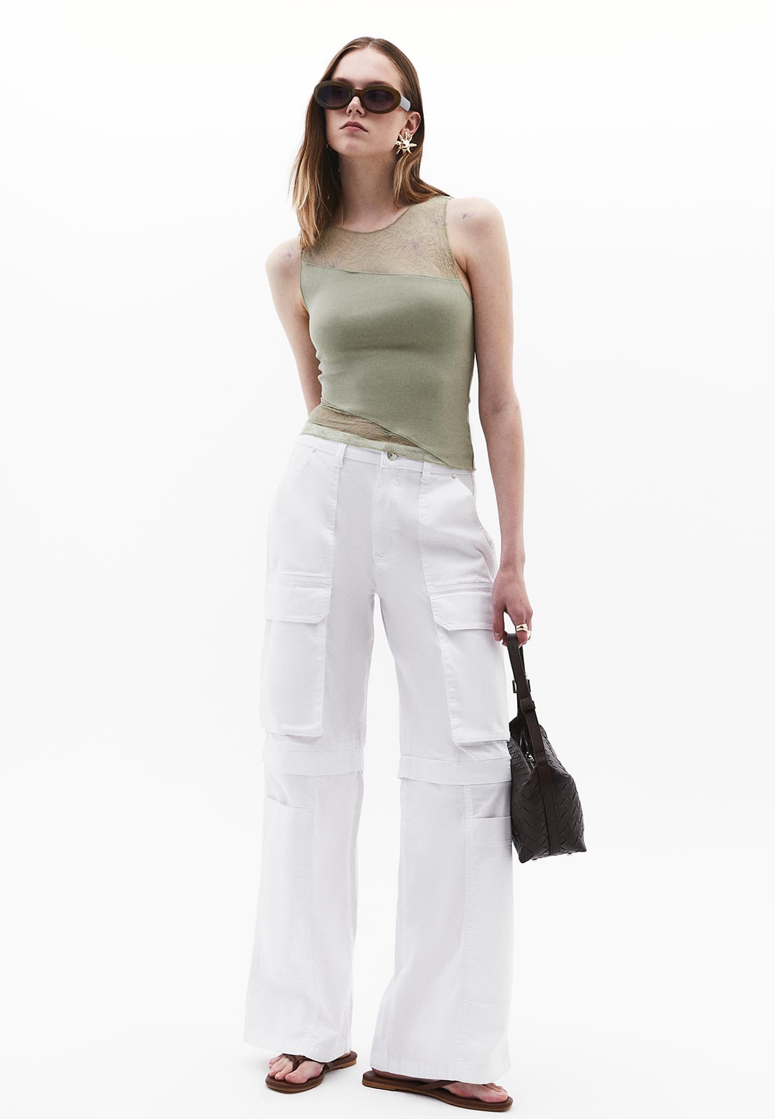 Boat Neck Bodycon Standard Tank Top - TEA