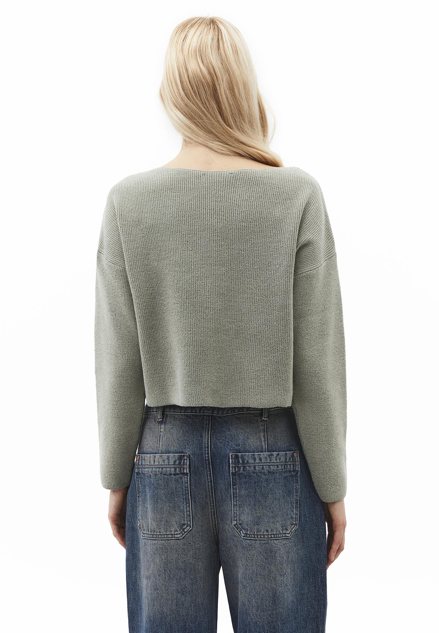Boat Neck Long Sleeve Sweater - TEA