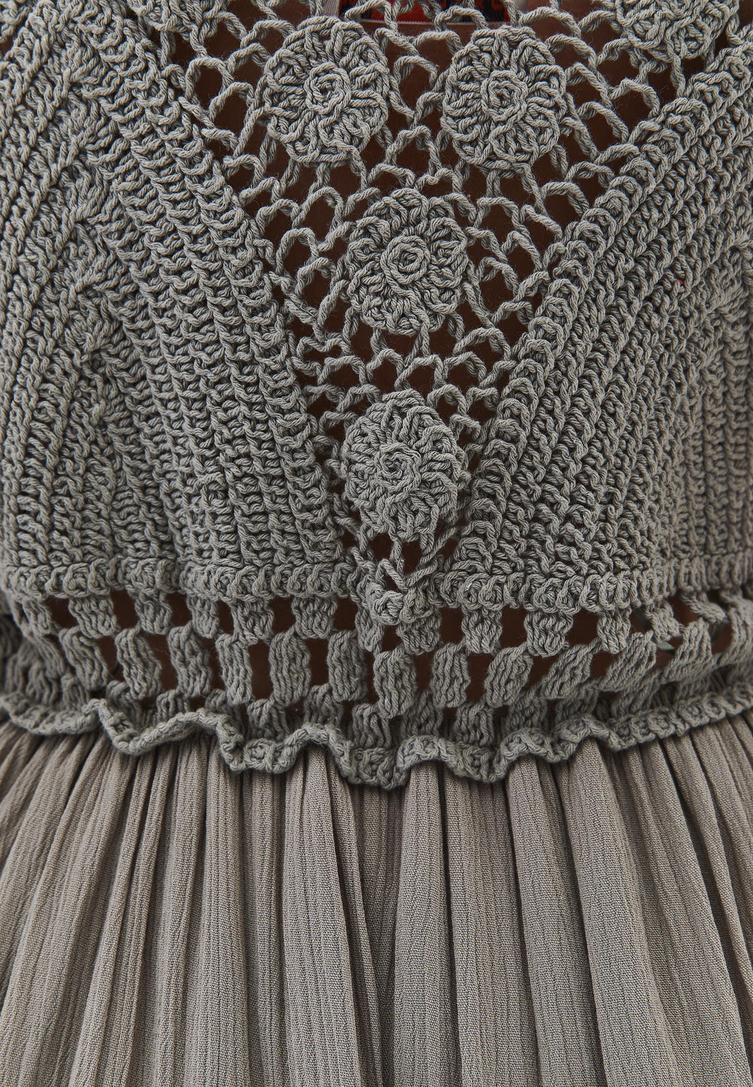 Bohemian Style Deep Neck Dress - TEA