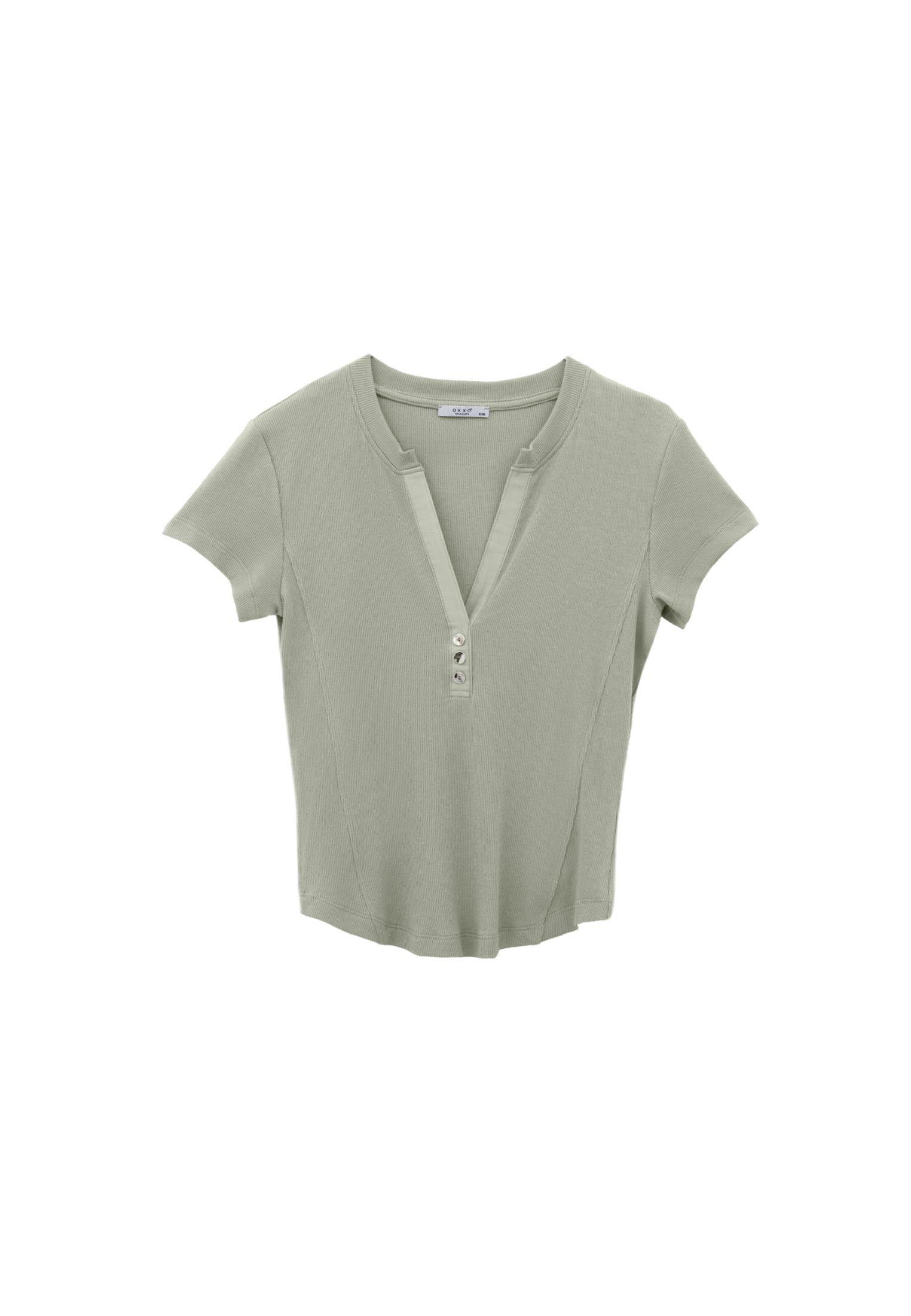 Button Detailed T-Shirt - TEA