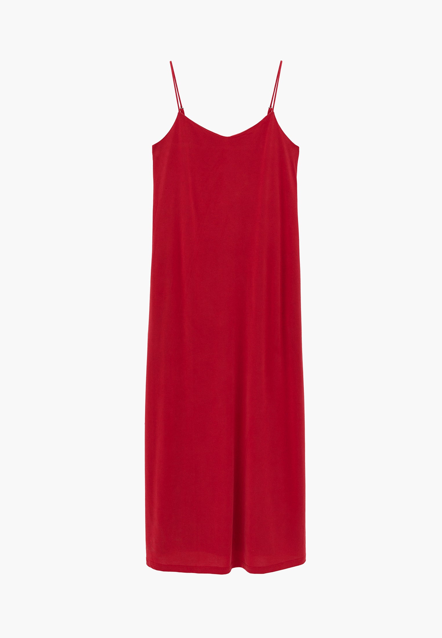 Strappy V Neck Midi Dress - TOMATO PUREE