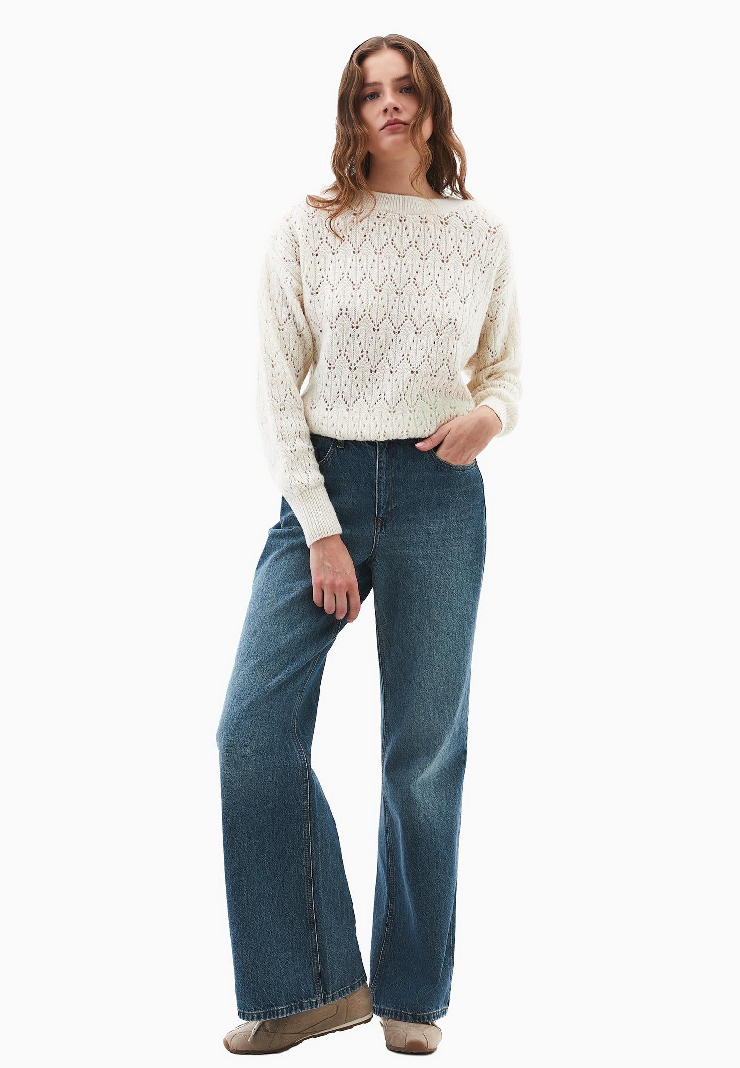 Boat Neck Loose Fit Sweater - TURTLEDOVE