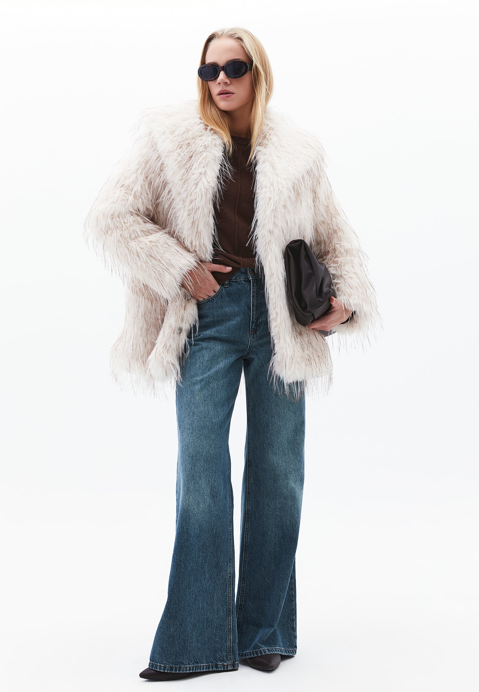 Shawl Collar Oversize Tunic Coat - TURTLEDOVE