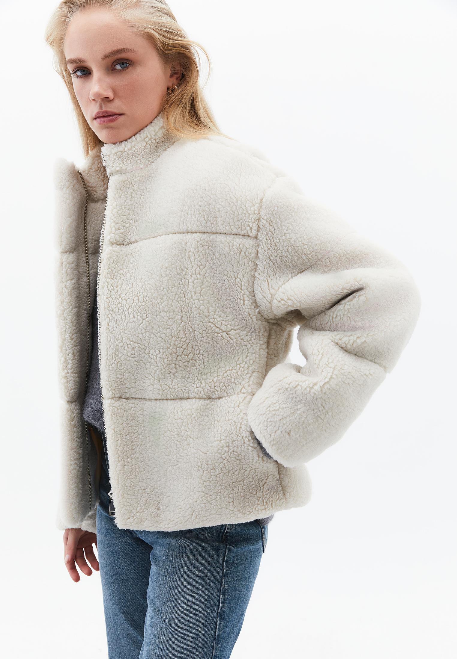 High Collar Bouclé Short Jacket - TURTLEDOVE