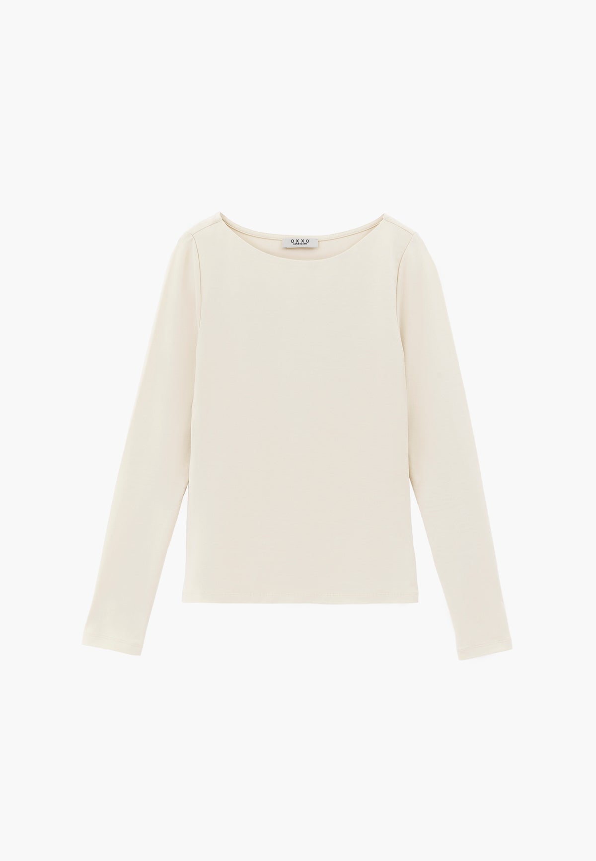 Long Sleeve T-Shirt with Collar Detail - TURTLEDOVE
