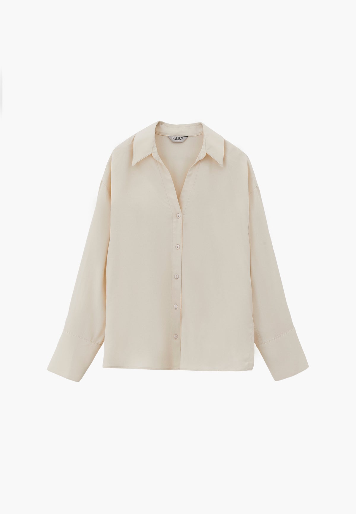 Long Sleeve Shirt with Button Detail and Shirt Collar - TURTLEDOVE