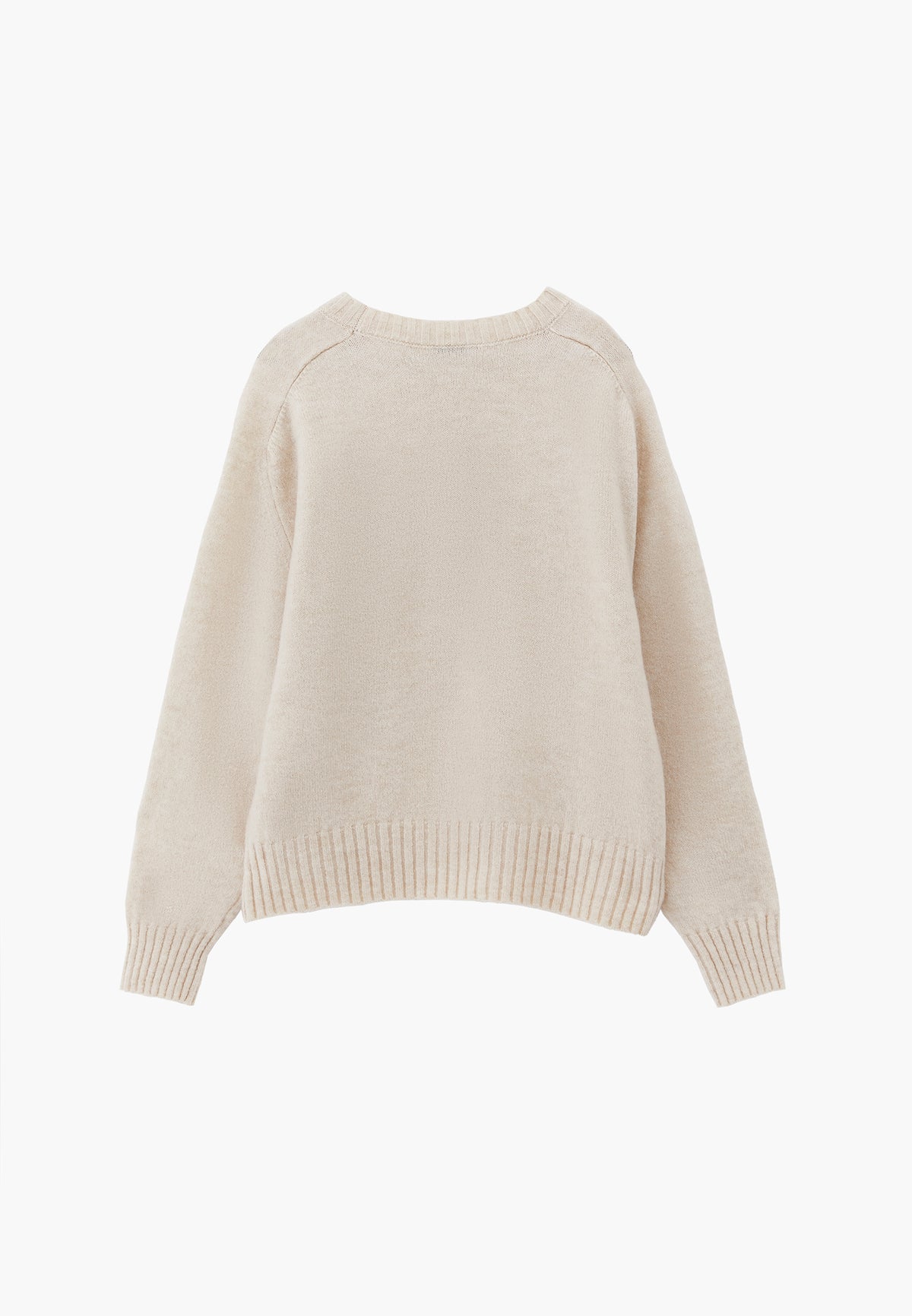 Crew Neck Raglan Sleeve Long Sleeve Knit Sweater - TURTLEDOVE