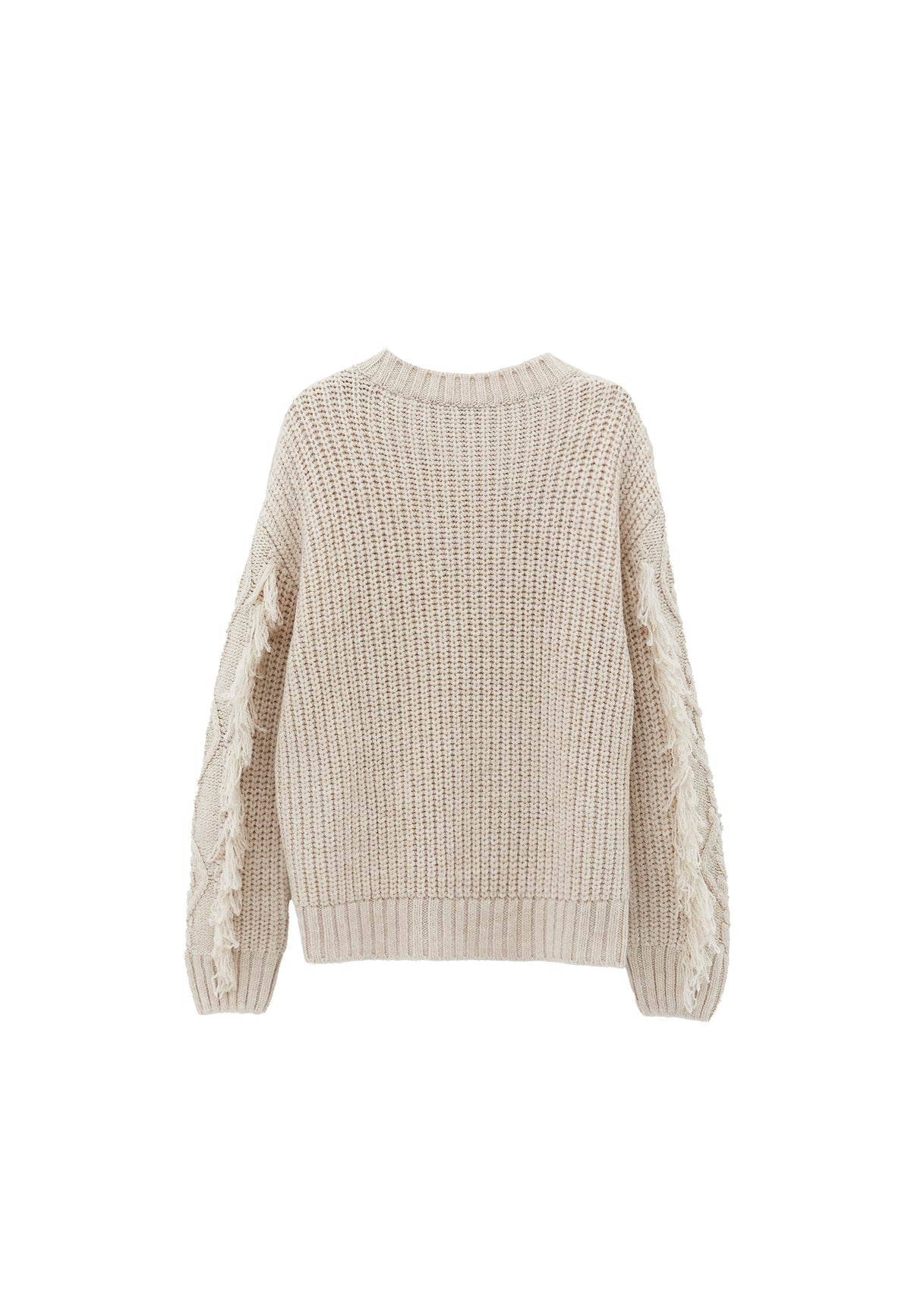 Knit Sweater With Ribbed Details And Crew Neck - TURTLEDOVE