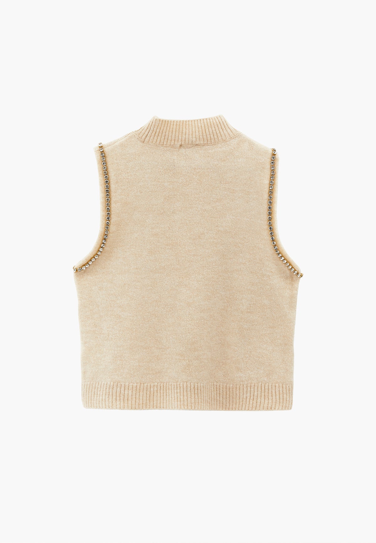 Vest With High Collar And Stone Detail - TURTLEDOVE