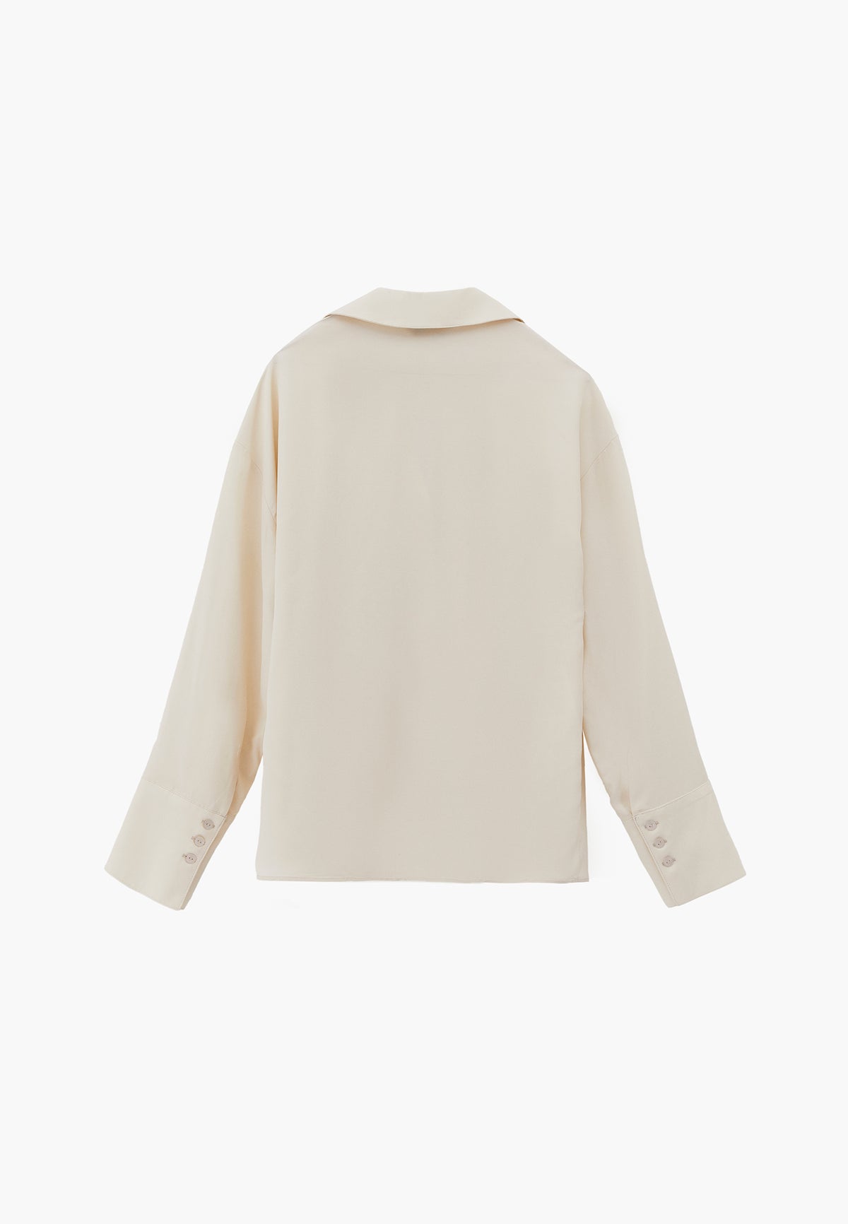 Long Sleeve Shirt with Button Detail and Shirt Collar - TURTLEDOVE