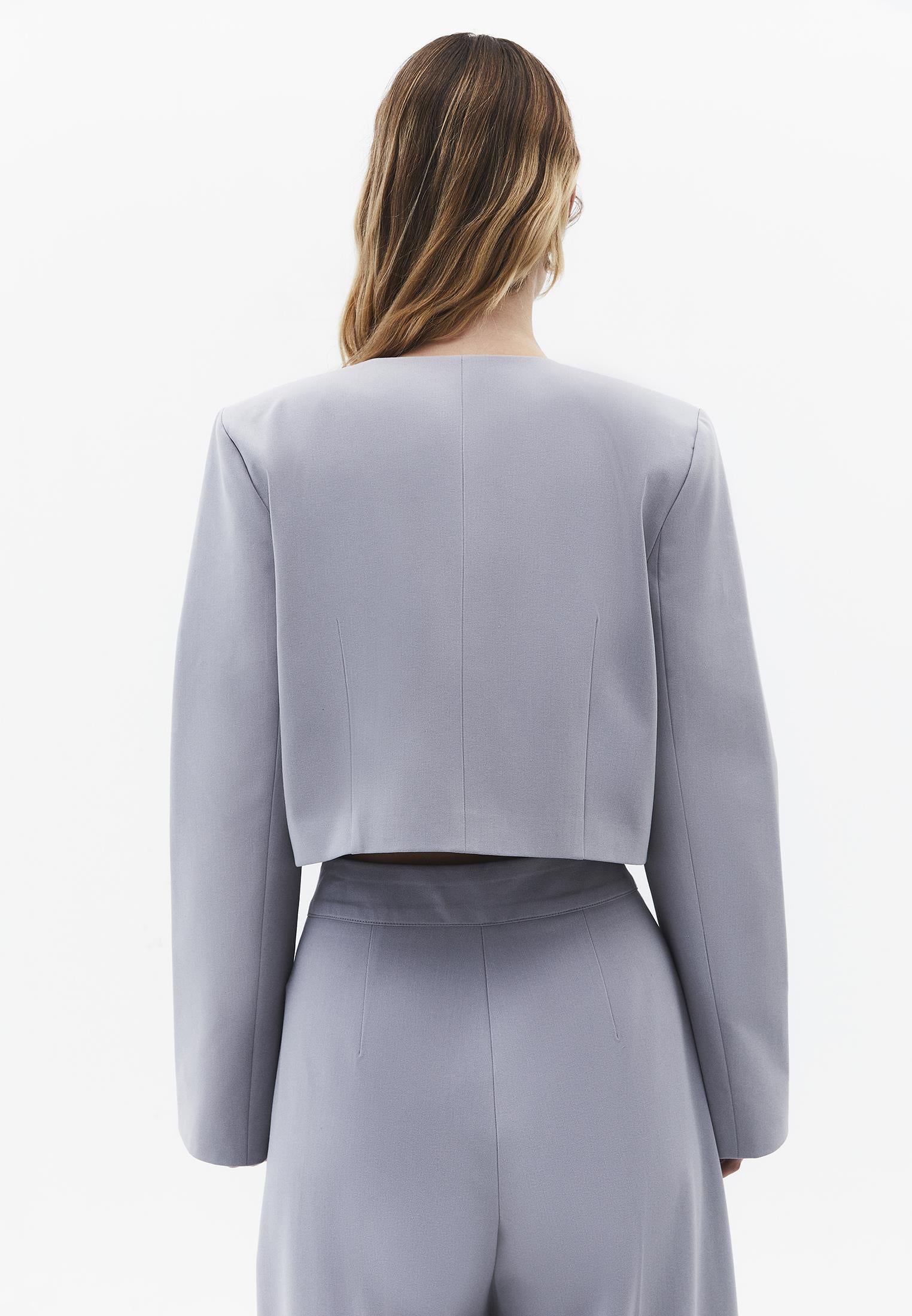 Short Blazer With Button Details - ULTIMATE GRAY