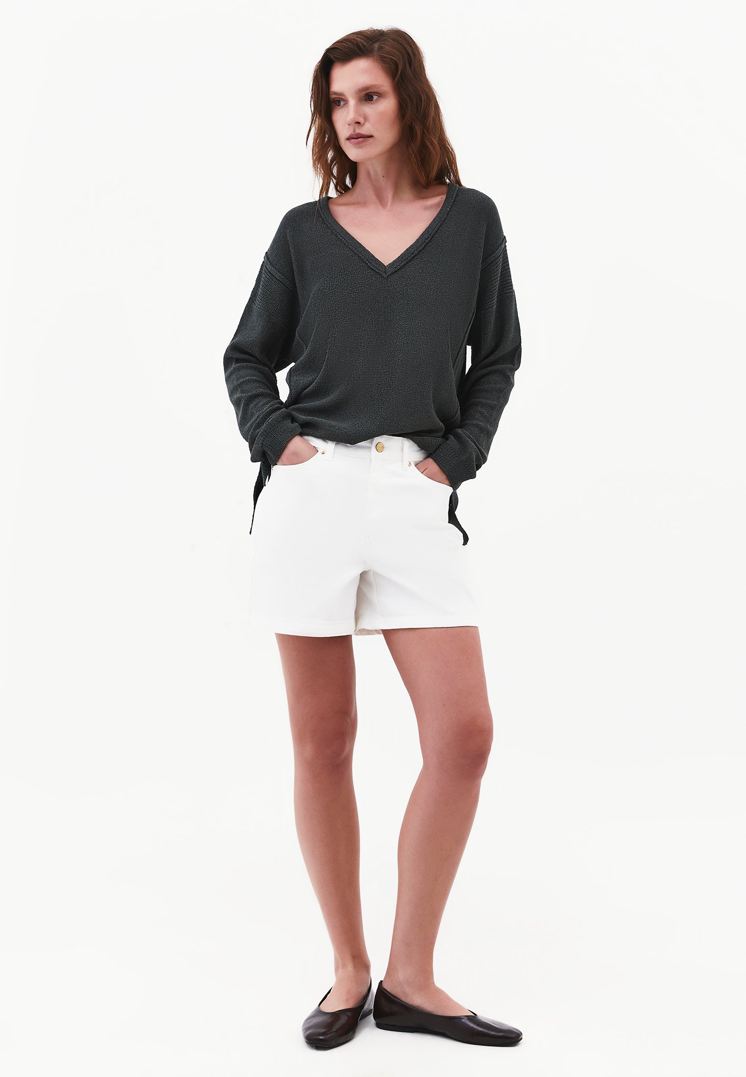 Oversize Tunic Sweater V Neck - URBAN CHIC