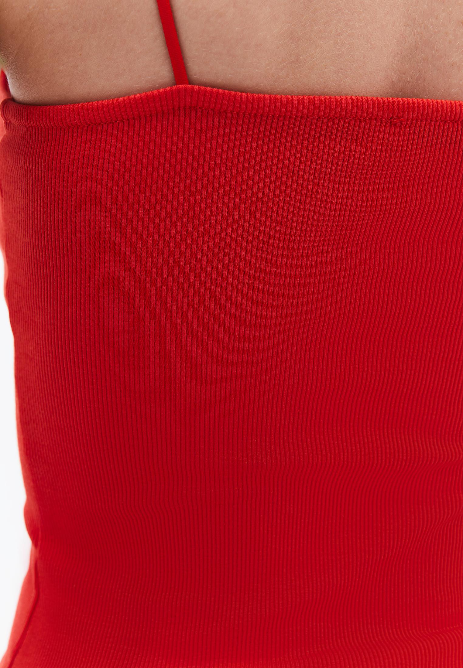 Square Neck Strap Tank Top - VALIANT POPPY