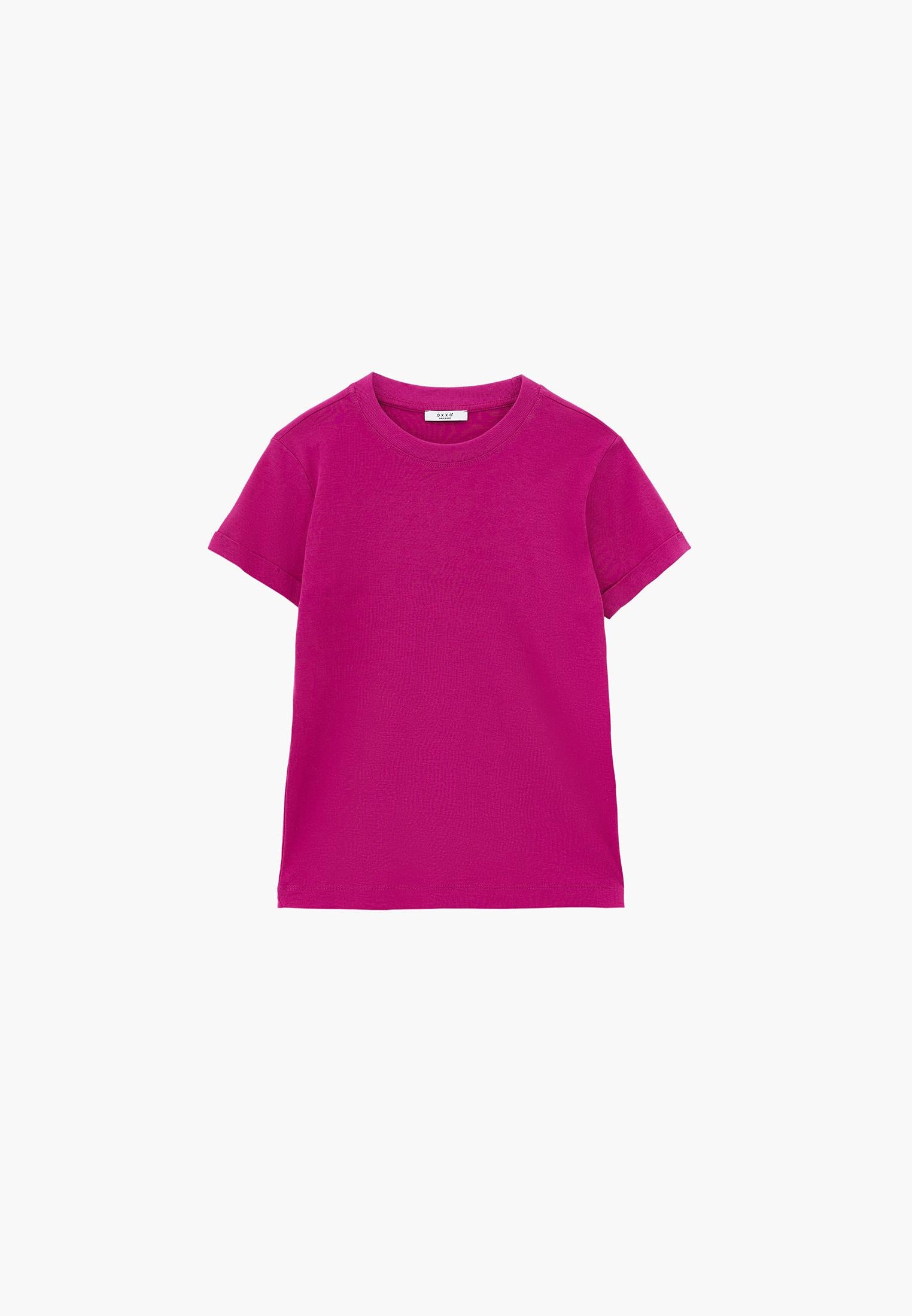 Crew Neck Short Sleeve T-Shirt - VERY BERRY