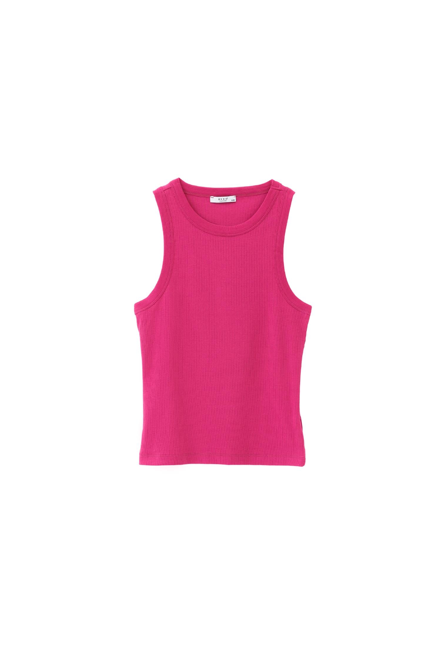 Sleeveless V Neck Tank Top - VERY BERRY