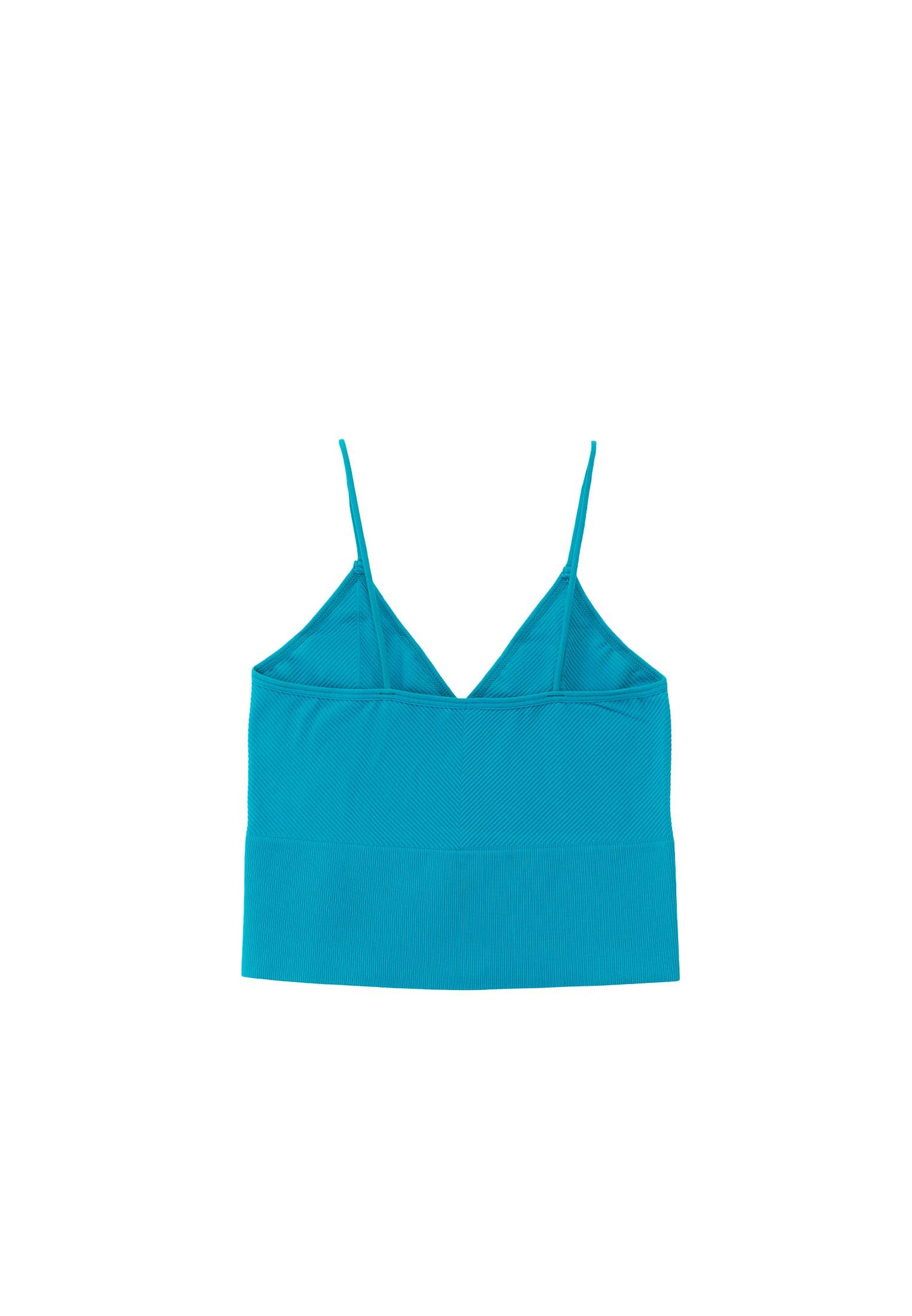 Jacquard Patterned V Neck Tank Top - VIRIDIAN GREEN