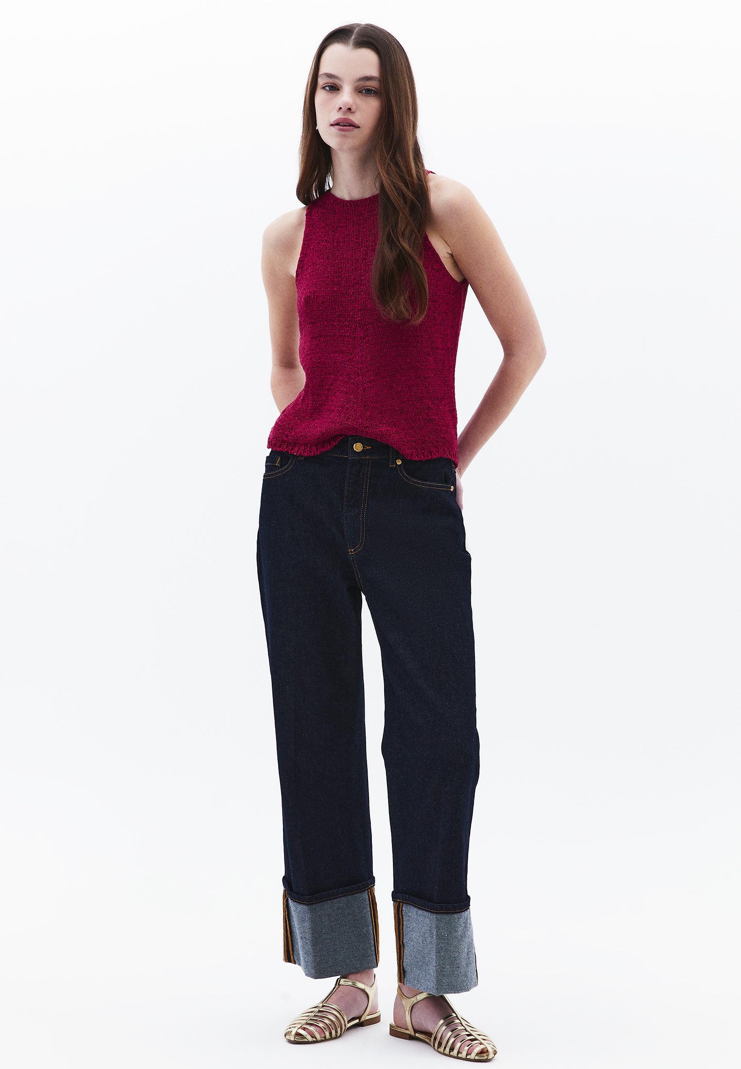 Knitted Vest Boat Neck - VIVACIOUS