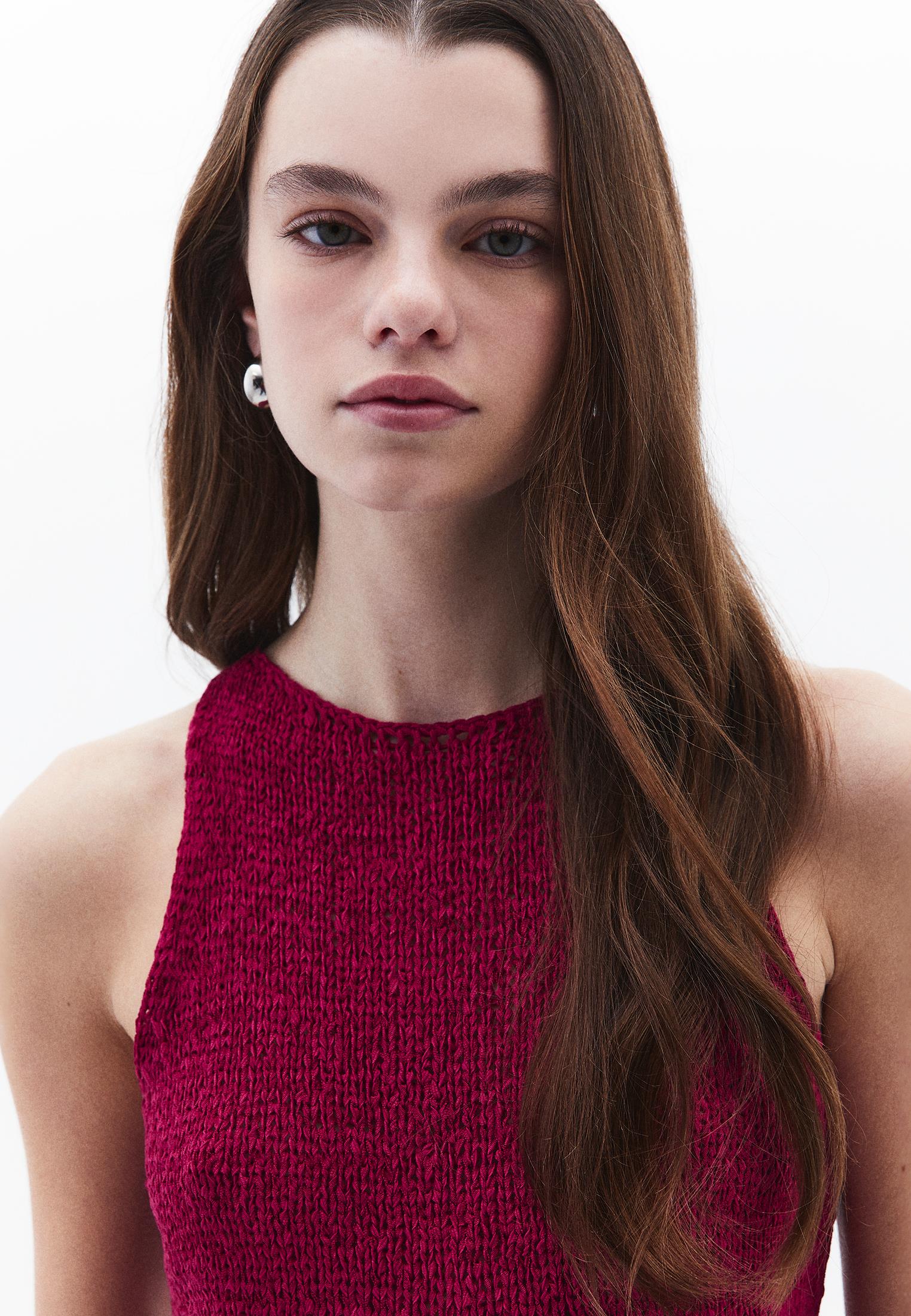 Knitted Vest Boat Neck - VIVACIOUS