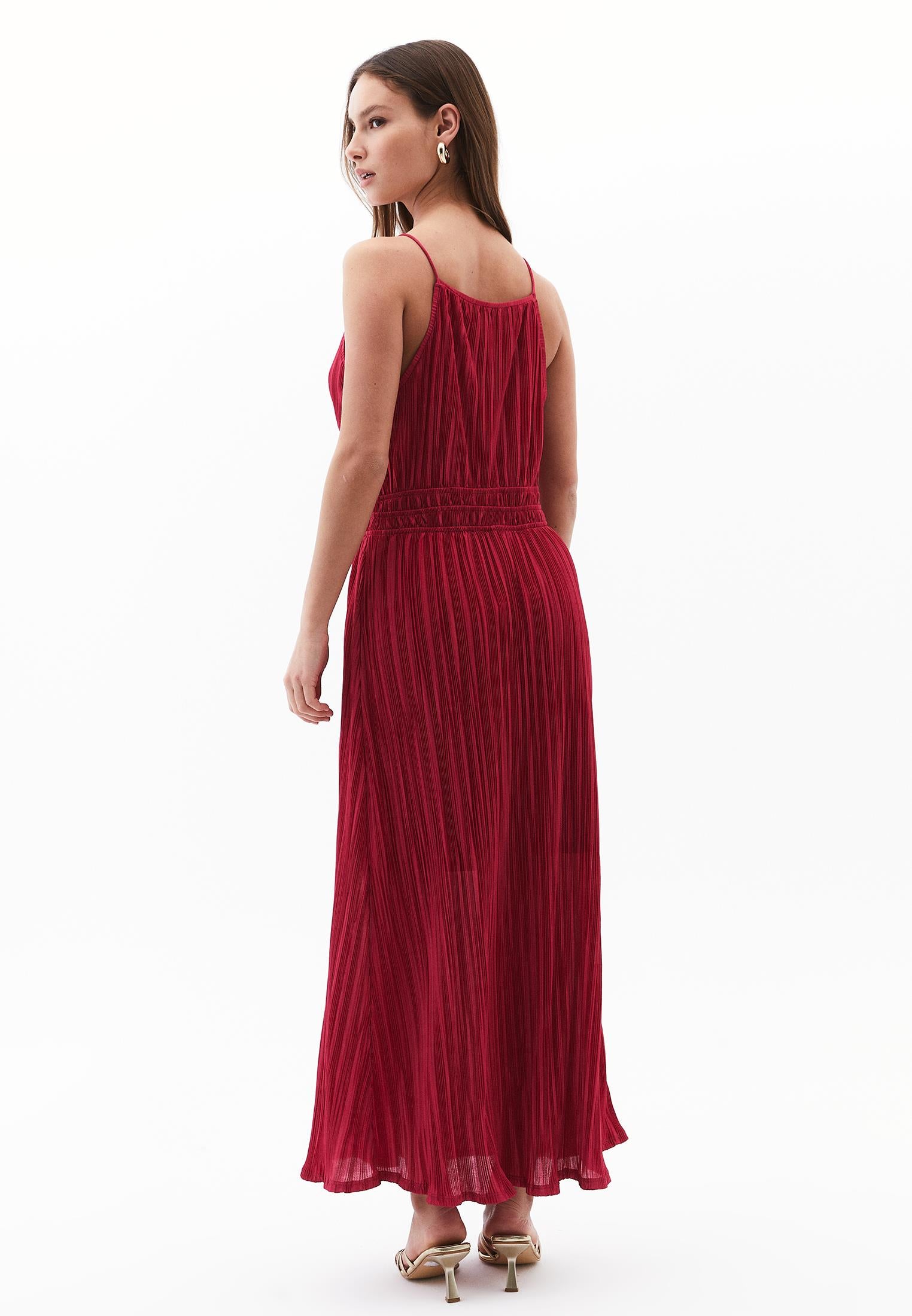 Halter Neck Long A-Line Dress - VIVACIOUS