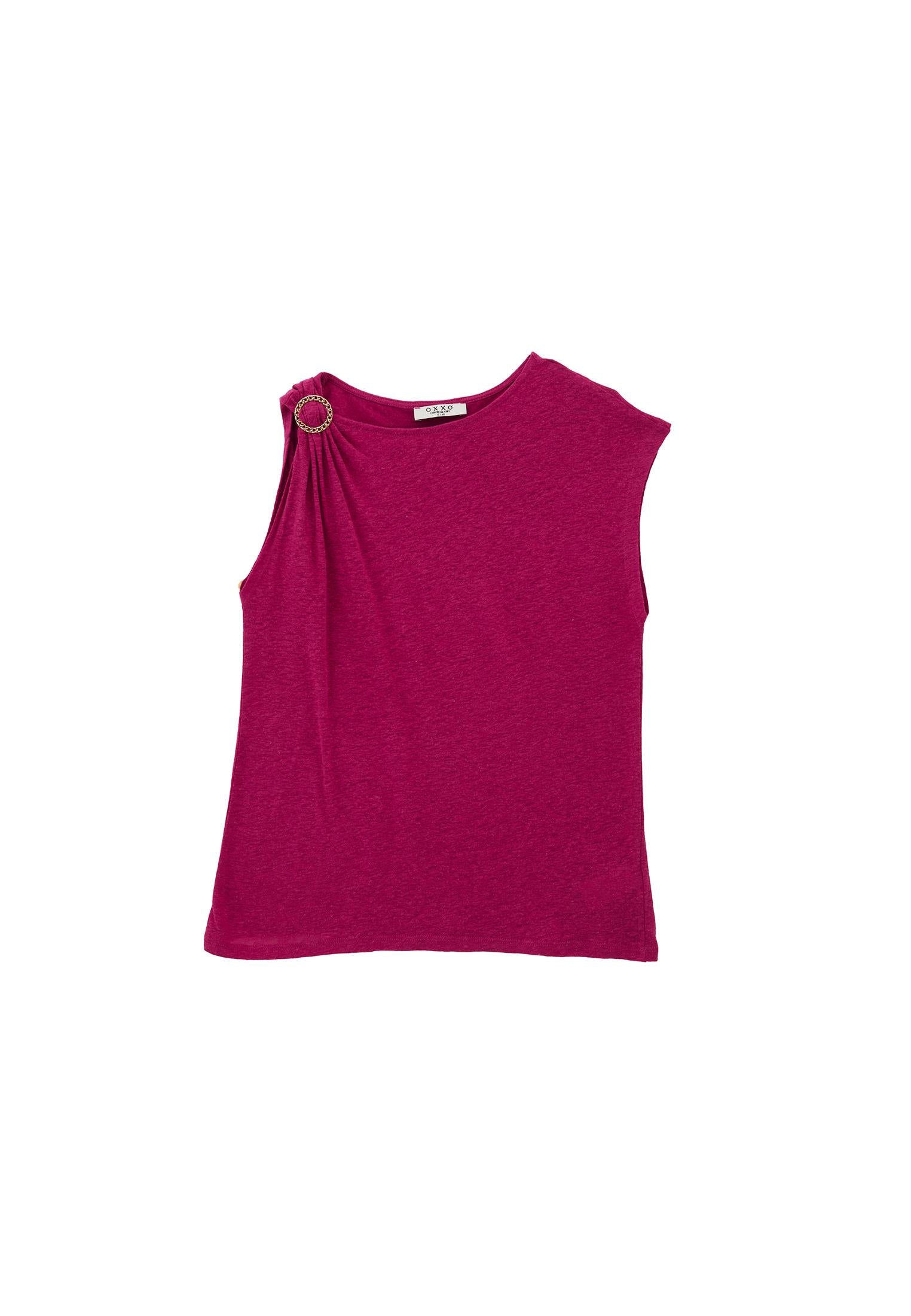 Boat Neck Sleeveless T-Shirt - VIVACIOUS