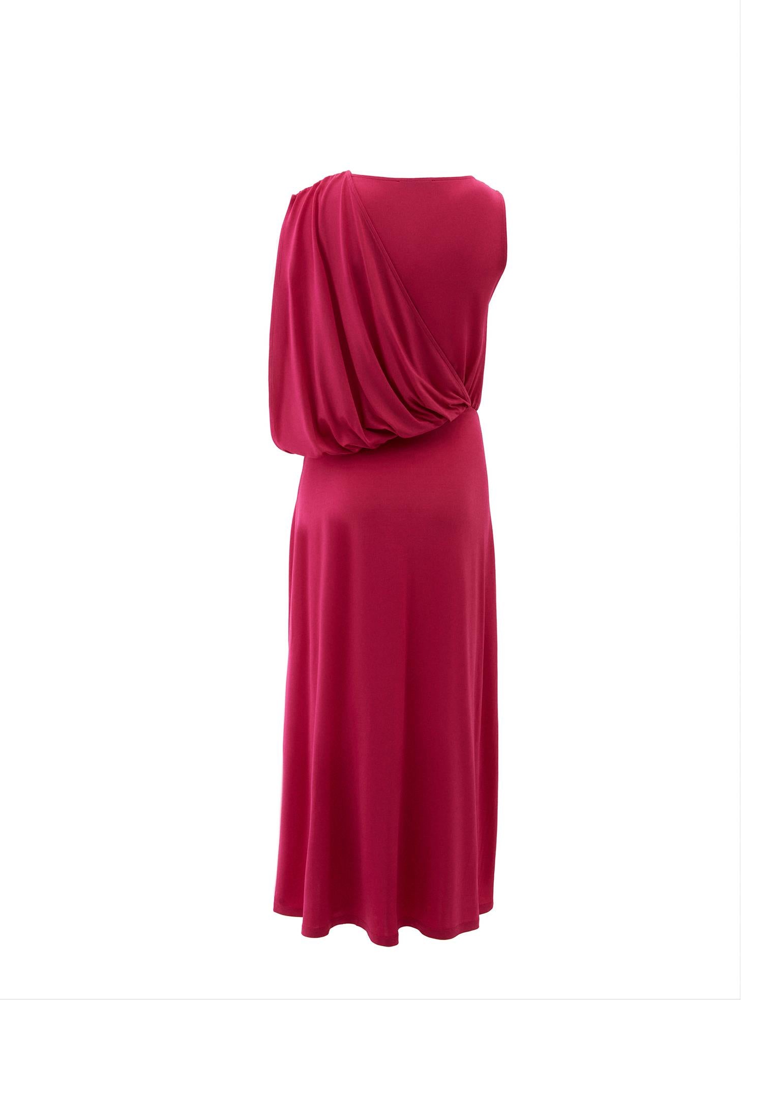 Long Gathered Boat Neck Dress - VIVACIOUS