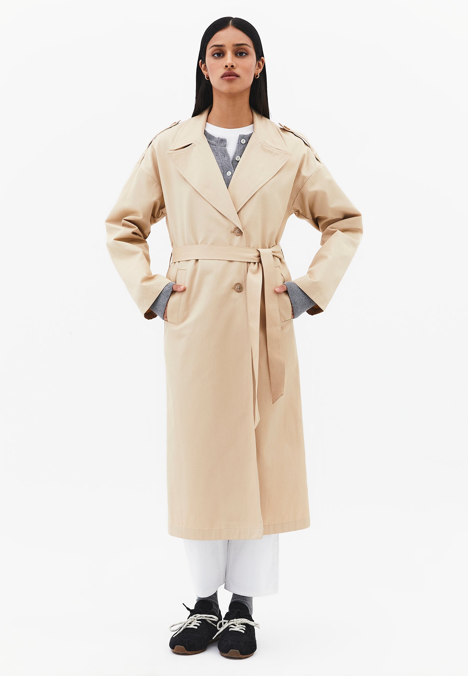 Buttoned Trenchcoat - WARM SAND