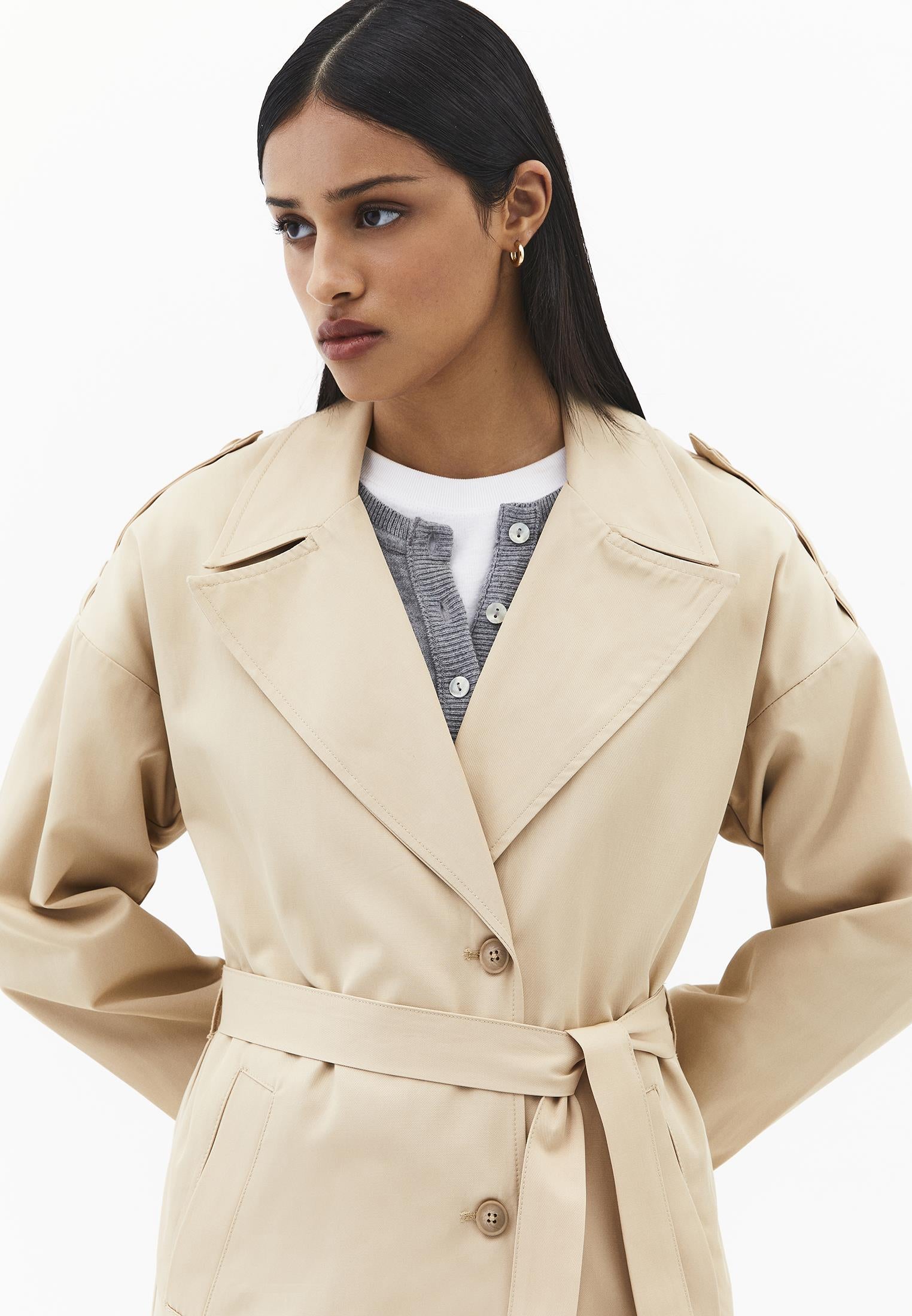 Buttoned Trenchcoat - WARM SAND