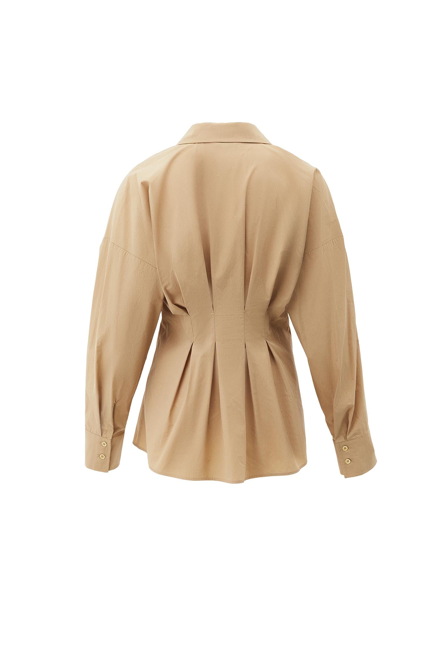 Standard Pleated Shirt With Closed Fit - WARM SAND