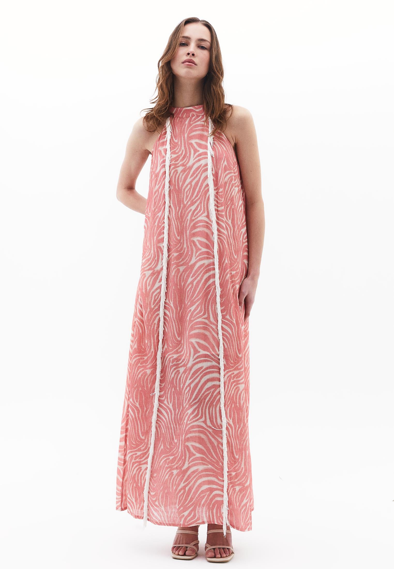 Halter Neck Long Dress - WAVE COMB