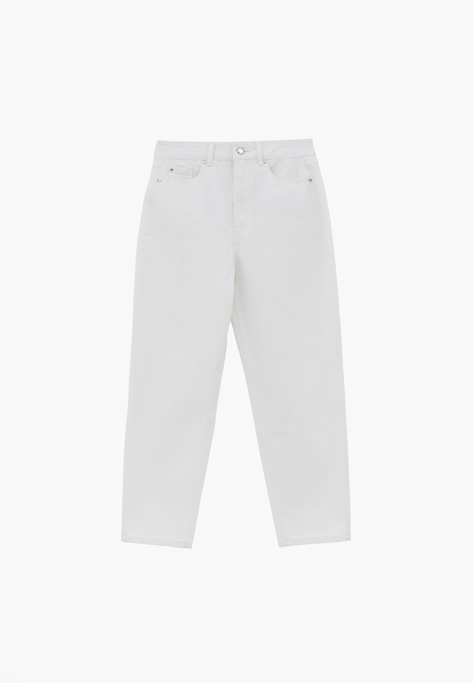 Ultra High Waist Mom Jeans - WHITE DENIM