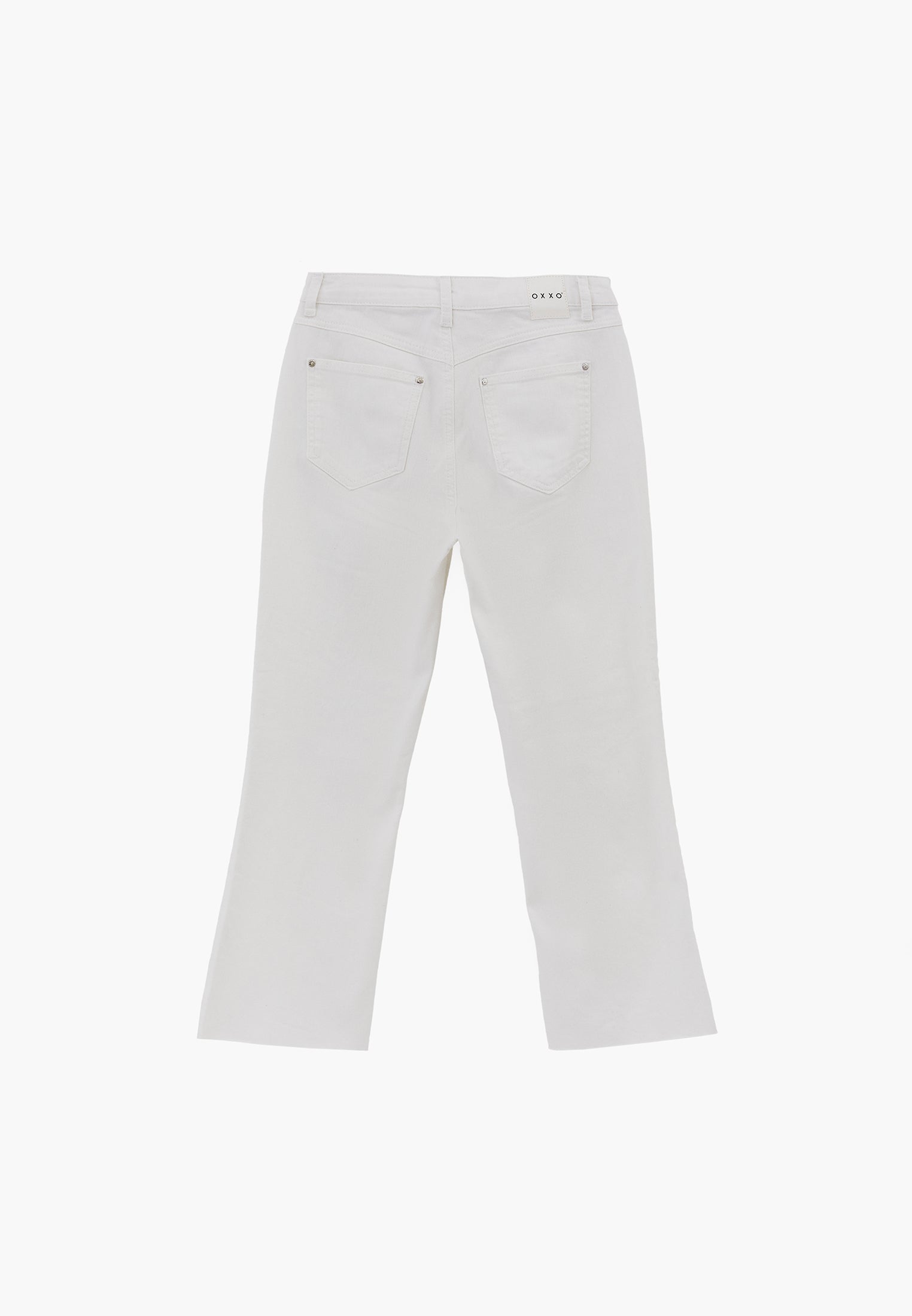 High Waist Kick Flare Denim Pants - WHITE DENIM