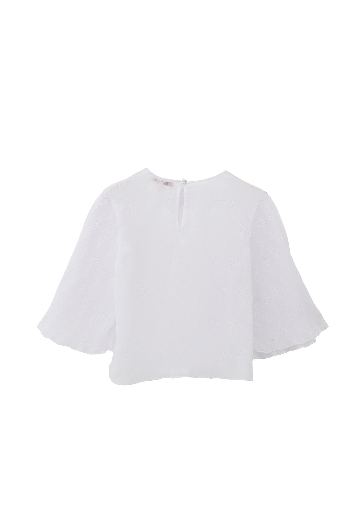 Slit Detailed Cropped Blouse - WHITE