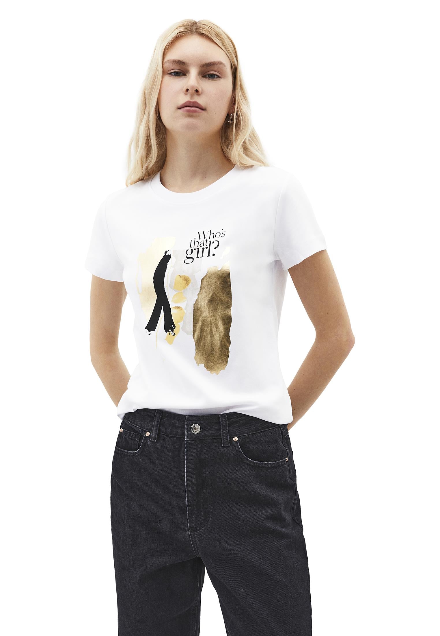Printed Crew Neck T-Shirt - WHITE