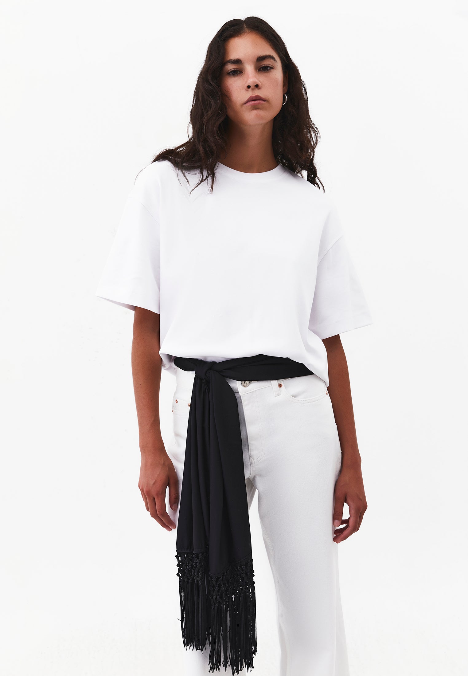 Oversize Crew Neck Short Sleeve T-Shirt - WHITE