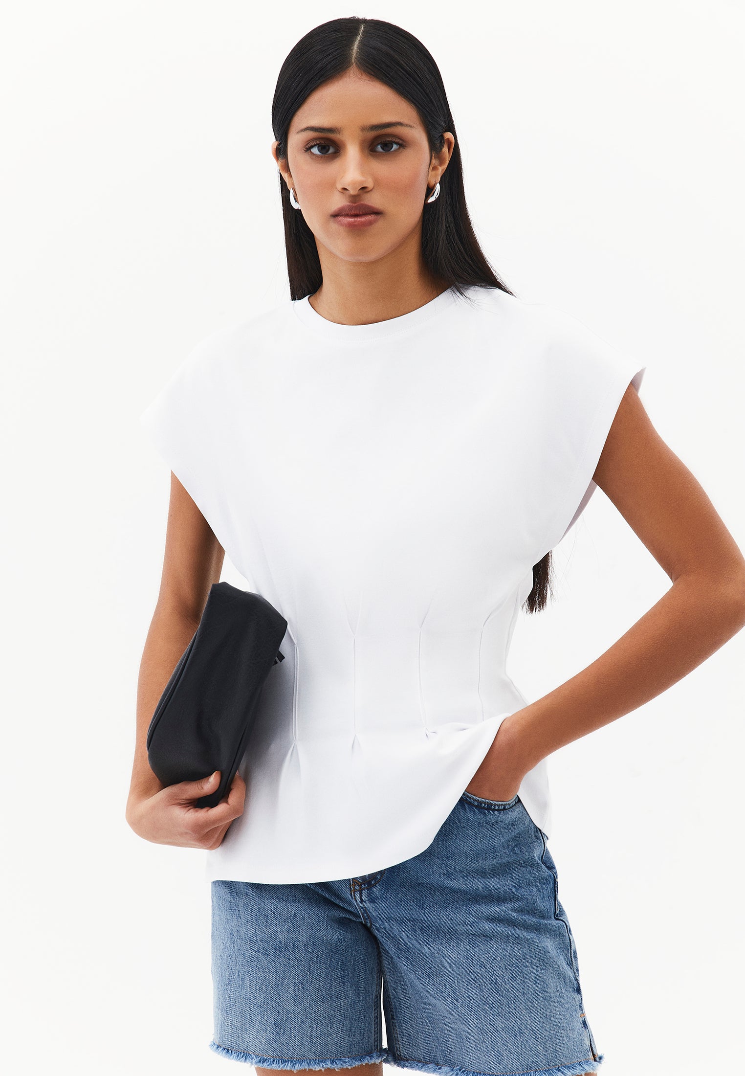 Crew Neck Short Sleeve Standard T-Shirt - WHITE