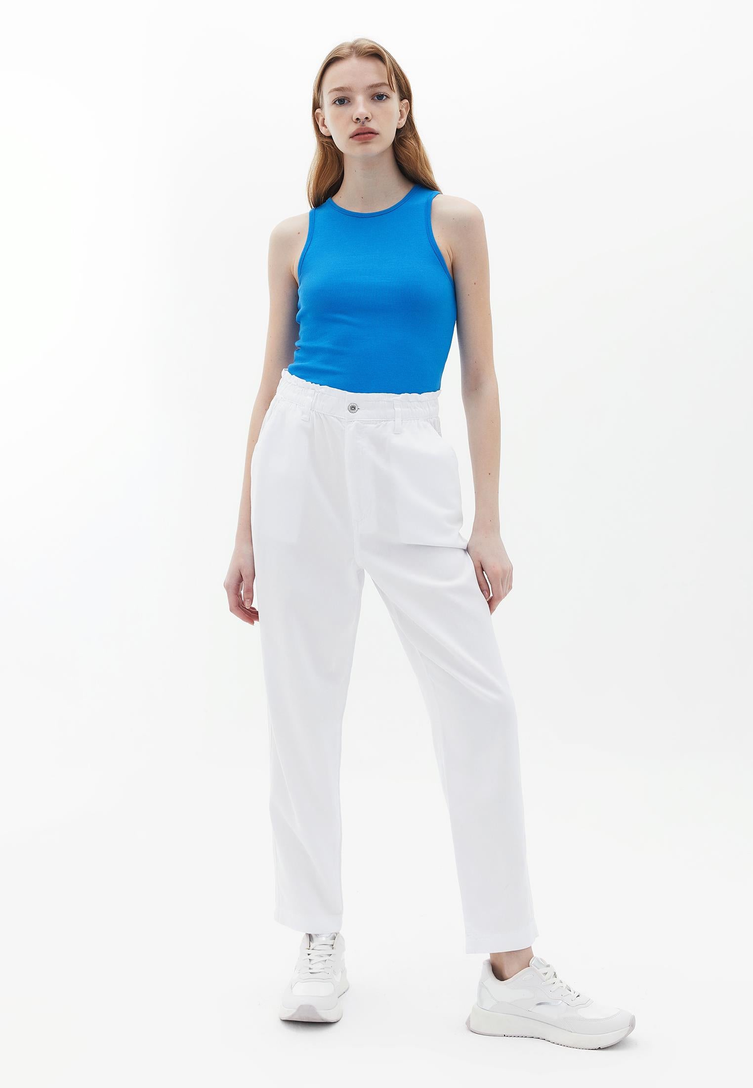 Women's Pleated Trousers - WHITE