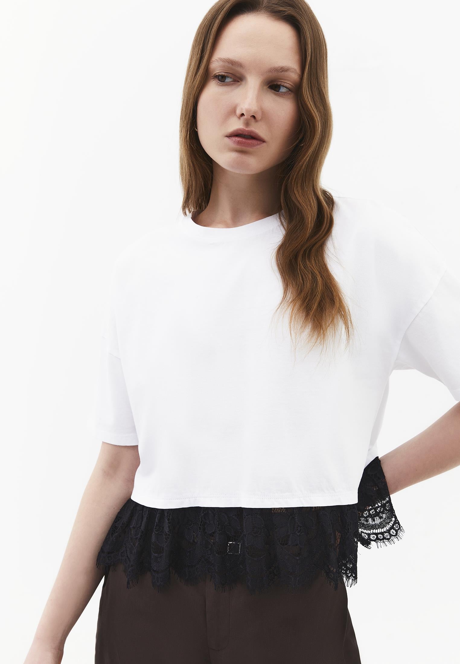 Loose Fit Crew Neck T-Shirt - WHITE