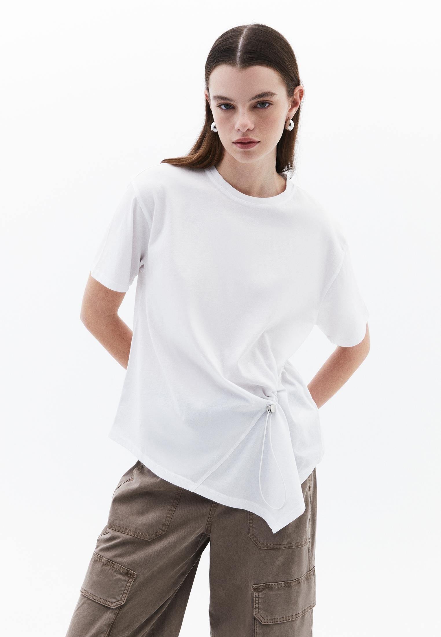 Oversize Crew Neck Short Sleeve T-Shirt - WHITE