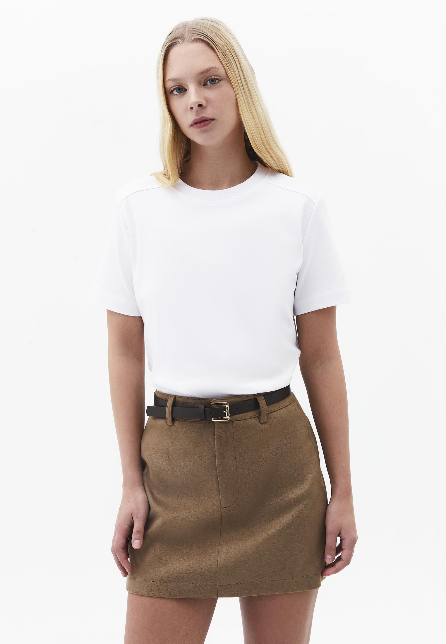 Crew Neck Loose Fit T-Shirt - WHITE