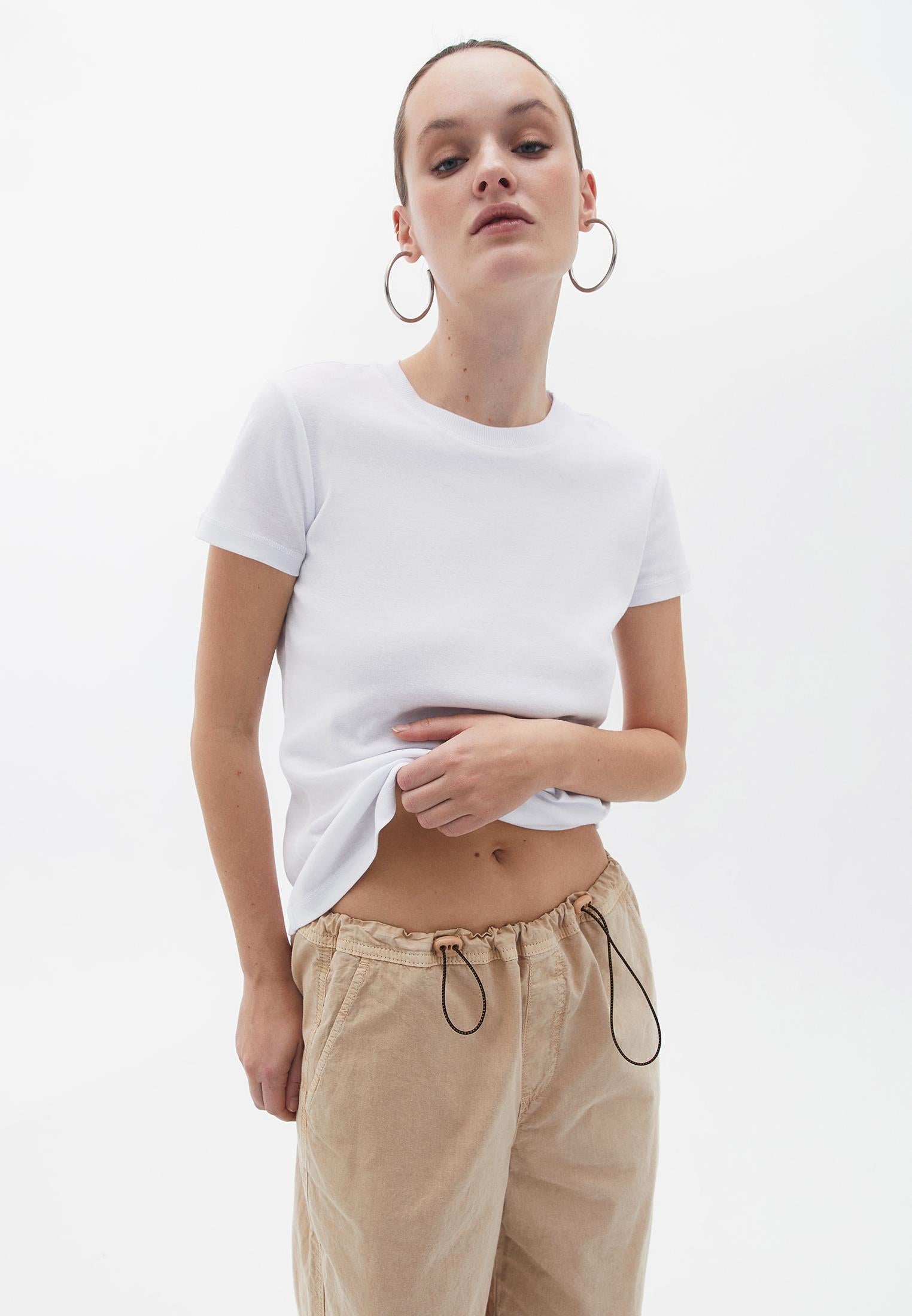 Crew Neck Loose Fit T-Shirt - WHITE
