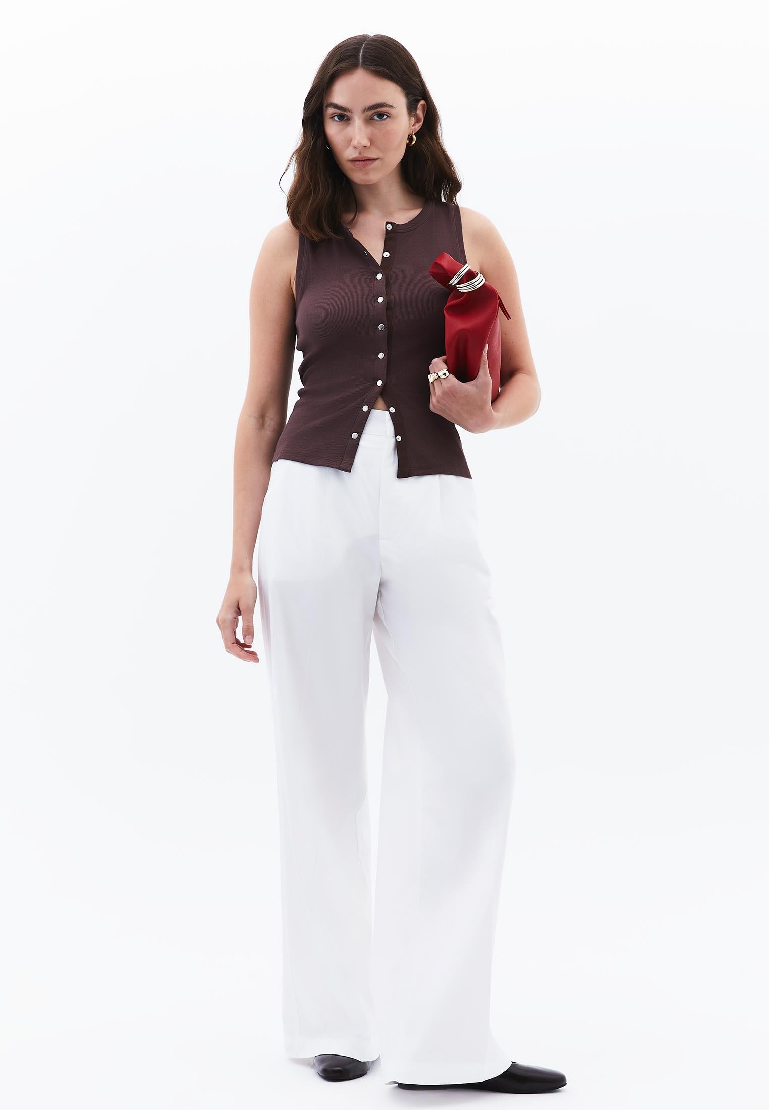 Wide Leg Trousers - WHITE