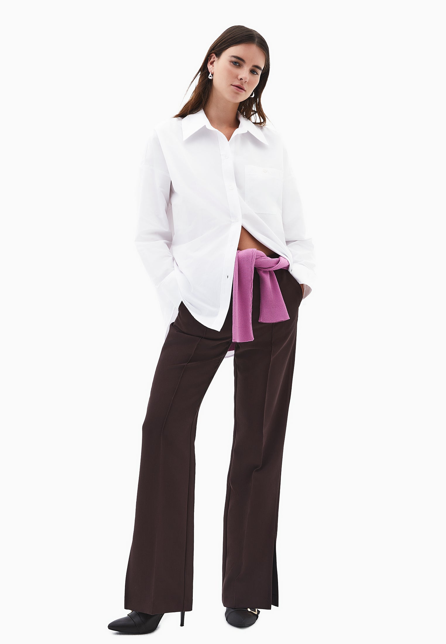 Poplin Long Shirt - WHITE