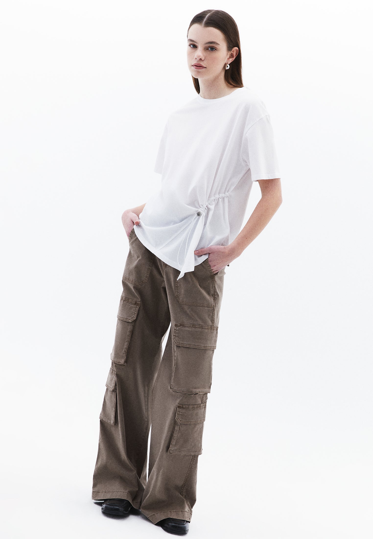 Oversize Crew Neck Short Sleeve T-Shirt - WHITE