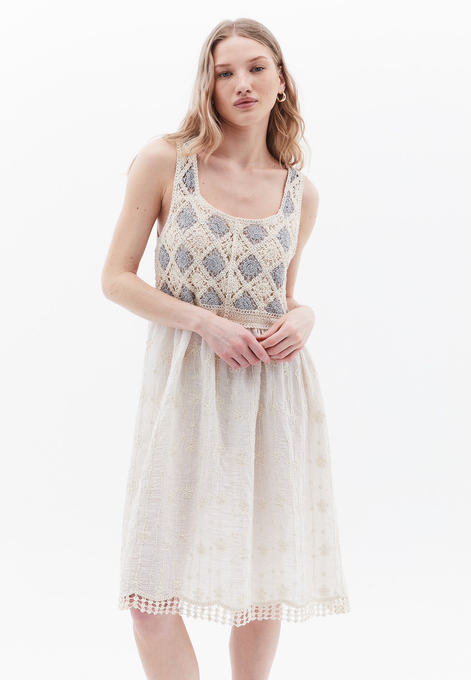 Square Neck Strappy Short Dress - WHITE