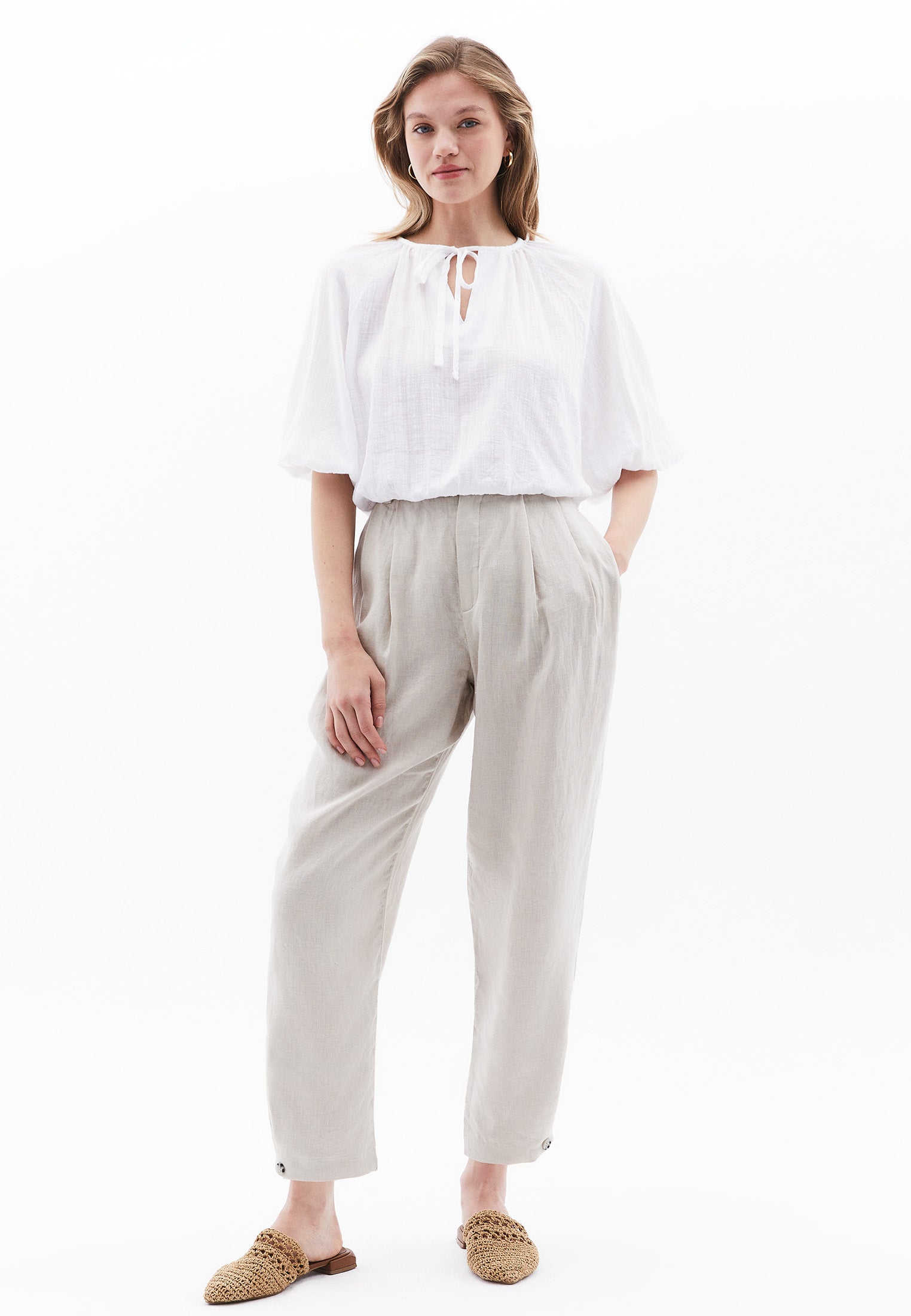 Tie Blouse - WHITE