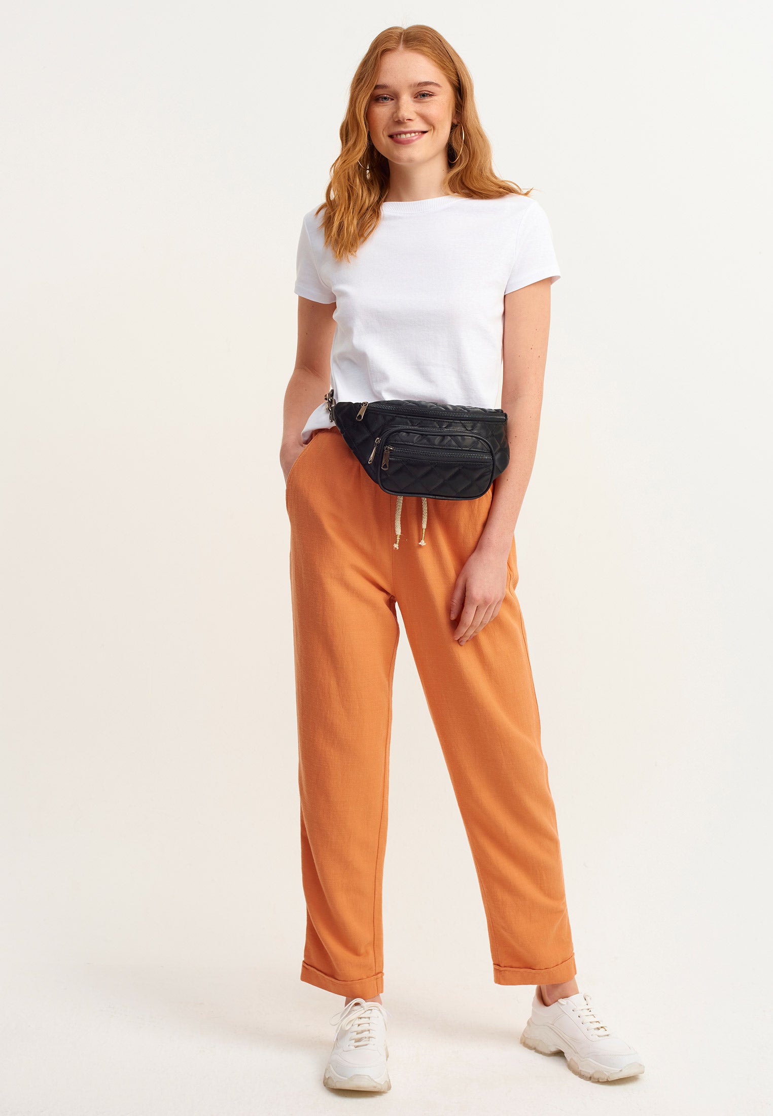 Crew Neck Loose Fit T-Shirt - WHITE
