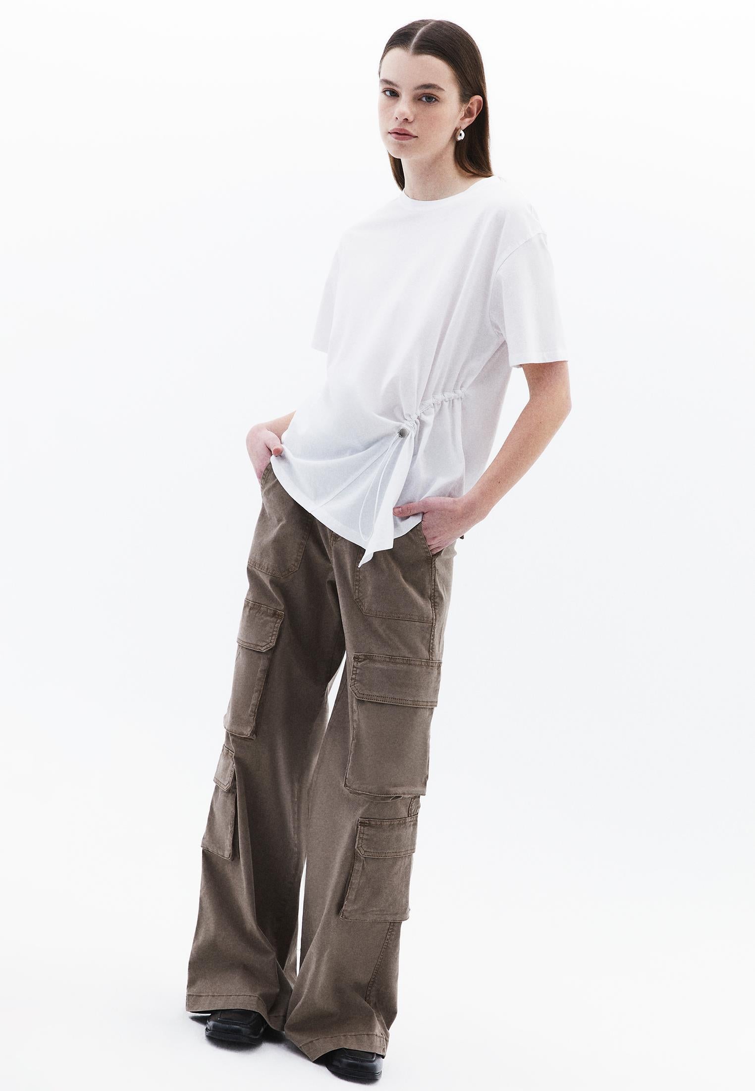 Oversize Crew Neck Short Sleeve T-Shirt - WHITE