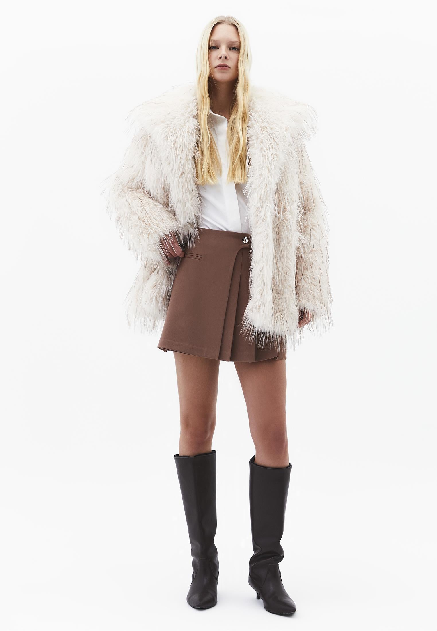 Oversize Shirt With Button Details - WHITE